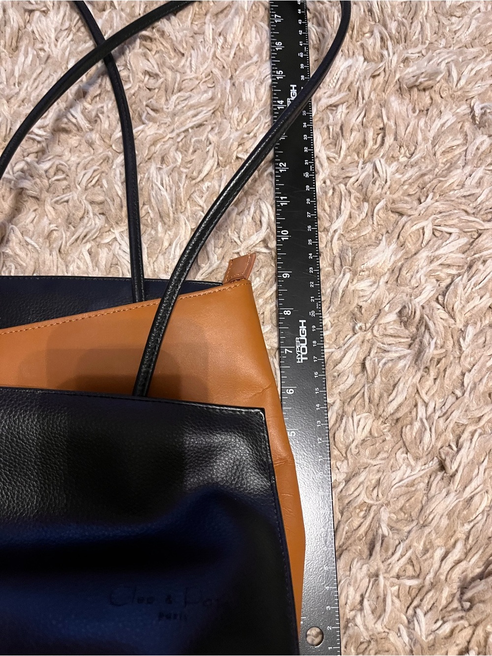 Cleo & Patek Paris Black Tan Colorblock Asymmetrical Leather Purse Parisian - Picture 9 of 12